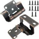 Self Closing 1/2" Overlay (Variable) Antique Brass Cabinet Hinges (6 Pair -12 Pcs) for Kitchen Bathroom Cabinet DoorsSoft Close Inset Cupboard Cabinet Hinges (Bronze)