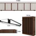 Wooden Dog Gate Freestanding Foldable 6 Panel Pet Gates Extra Wide Dog Gates for Indoor Doorways Stairs 24in Height Support Feet Included