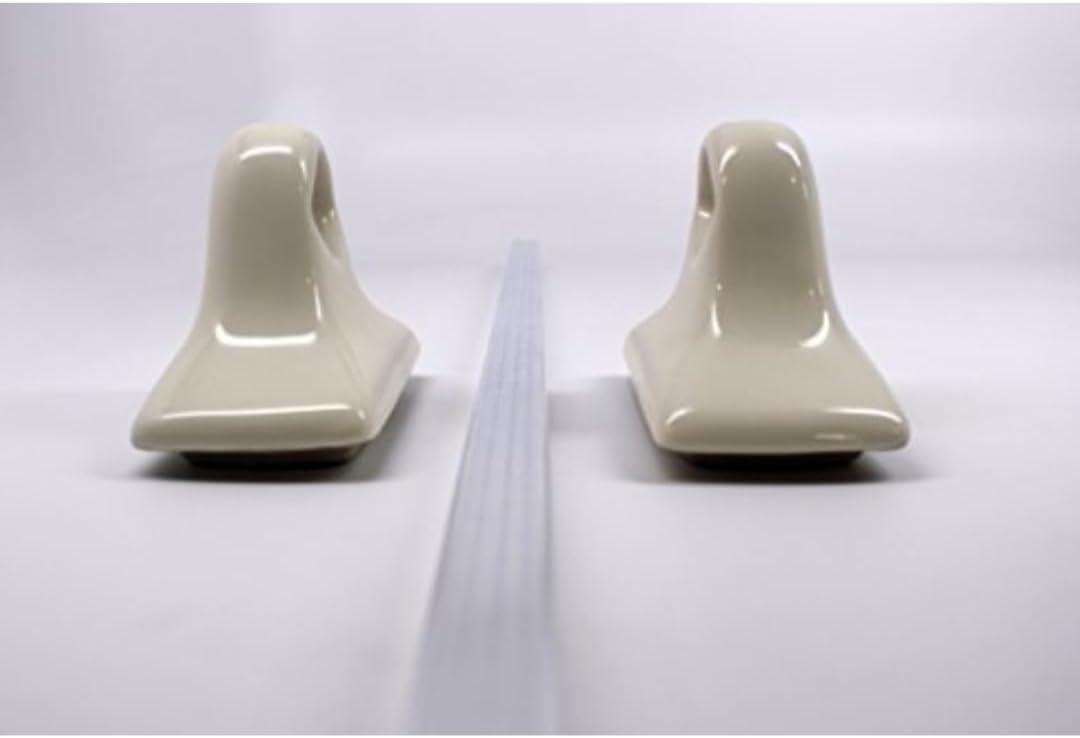 Tenedos Bone Almond Ceramic Towel Bar Kit  Glazed Bathroom Accessory, Install with Tile (Not for Flat Surface) Durable & Stylish Upgrade