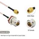 2 x Superbat SMA to N Adapter Cable 12inch Low Loss RG316 SMA Male to N Female Bulkhead Coax Jumper (2Pcs) for 3G/4G/LTE Lora Gateway Hotspot Radio ADS-B Receiver