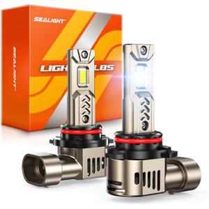 SEALIGHT 9005/HB3 LED Bulbs 2025 1:1 Real Design, 10X Super Bright L2S 9005 Bulbs, 6500K Cool White, 20 Year+ Extended Lifespan, 1:1 Halogen Size Wireless, 3 Min Plug and Play, Pack of 2