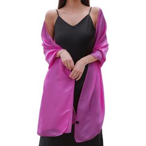 Womens Scarf Pashmina Shawls and Wraps for Evening Dresses Like Chiffon Silk Scarf for Bridal Weddings (Rose Pink)