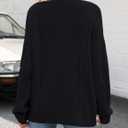 CiCiBird Women Fall Sweater Oversized Cable Knit Tops Fashion Crewneck Pullover 2025 Long Sleeve Outfits (Black, L)