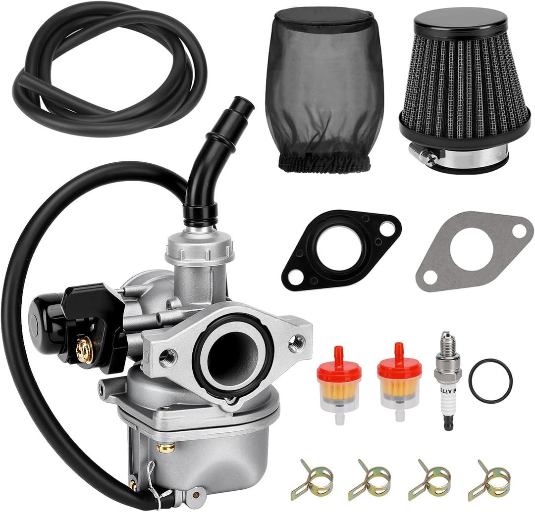 PZ19 Carburetor 19mm Compatible with TaoTao 50cc 70cc 90cc 110cc 125cc ATV Pit Dirt Bike Coolster Apollo Baja Kazuma Falcon DB10 DB24 GK110 4Wheeler ATV Go Kart CRF50 XL70 (Black)