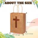 Eersida 24 Pieces First Communion Kraft Gift Bags with Cross Window Bulk Religious Baptism Confirmation Candy Bags Christening First Holy Communion Party Favor for Baby Baptism Wedding Church