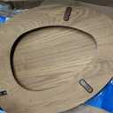 Mayfair Natural Oak Veneer Toilet Seat with Chrome Hinges, Elongated, Wood