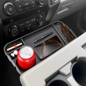 2011-2026 For Ford F150 F250 F350 F450 F550 F650 Front Seat Headrest Oraganizer [Large Cup Holder] Console Storage F150 F250 F350 F450 F550 F650 Super Duty Accessories(Jump Seat Only) Black