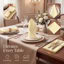 Urban Villa Cloth Napkins 100% Cotton Highly Absorbent Washable Durable Reusable Premium Dinner Napkins Ideal for Gifts for Mothers Day Hotel Farmhouse Parties - Yellow (20" x 20", Set of 12)