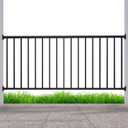 CR Fence & Rail Metal Railing for Deck, Metal Guard Rail Kit with Balusters 36 inch, Wrought Iron, Porch Railing Ideal for Residential and Commercial Use, 6ft Wide