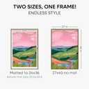 Homeforia 27 x 40 Natural Wood Frame, Mortise & Tenon Light Oak 27x40 Picture Frames with Mat 24x36 for Wall, 40 x 27 Solid Wooden Frame Matted to 24 x 36 inch Photo, Tempered Glass, Wall Kit, Set of 1