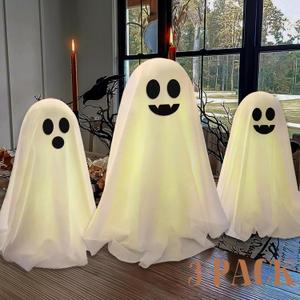 ORIENTAL CHERRY Halloween Decor - Halloween Decorations Indoor - Set of 3 DIY Spooky Ghosts Crafts - Scary Ghost for Indoor Party Home Table Room Kitchen Office