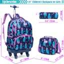 3PCS Rolling Backpack 18" for Girls Boys with Lunch Bag Pencil Case School Bags