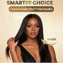 Crowna Straight Hair Bundles 18 20 22 Inches Protein Fiber Hair Bundles,Same Lifespan as Real Human Hair,Human-Like Texture,3 Bundles for Women,Natural Black Hair Bundles.