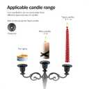 5-Arm Black Metal Candelabra Halloween Taper Holder Decor