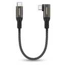 aceyoon 240W 0.65ft USB-C to USB-C Cable, QC 4.0 Fast Charging & Data Sync, Nylon Braided, Compatible with MacBook, iPad, Switch, Samsung Galaxy, Pixel