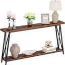 Console Table, 63" Industrial Entryway Table, Extra Long Sofa Table Behind Couch, X-Shaped Support, for Entryway, Hallway, Living Room, Rustic Brown CTHR4801Z