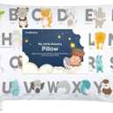 Toddler Pillow with Pillowcase - 13x18 My Little Dreamy Kids Travel Bed Pillows for Sleeping, Organic Cotton Small Pillowcase, Soft & Breathable, Machine Washable, Toddlers 2-5 Years Old (KeaABC)