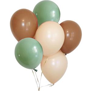 60PCS Sage Green Eucalyptus Avocado Blush Cream Tan Brown 10 Inch Balloon Garland Arch Backdrop for Rustic Wedding Neutral Green Baby Bridal Shower Garden Tea Party Decortion