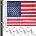 Boat Flag 2 Pack, American Flag for Boat 12 x 18 inches, US Universal Marine Boat Flag with 4 Stainless Steel Clamps, Double Side Nylon Outdoor Banner for Marine, Boat