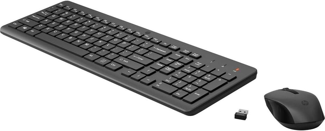 HP 330 Wireless Keyboard and Mouse Combo - 2.4 Ghz Wireless USB Receiver - Chiclet Keys, 12 Keyboard Shortcuts - 1600 DPI Multi-Surface Mouse - LED Num Lock, Caps Lock, Scroll Lock (2V9E6AA)