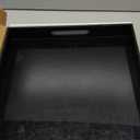 KEVLANG Glossy Black Acrylic Serving Tray - 14x14Inch, Multipurpose, Sturdy, Modern Style, Spill Proof, Countertop Organizer, Vanity Table Tray