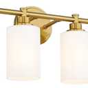 FEMILA 25" Brushed Gold Bathroom Light Fixtures, 4 Light Vanity Light Fixture, Bathroom Lighting with Milk White Glass, 4FYC56B-4W BG-MG
