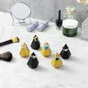 2 x MyGift 2 Inch Small Cone Ring Holder, Art Deco Matte Black and Metallic Gold Geometric Ring Holders, Decorative Diamond Shaped Jewelry Storage Display Stands, 6 Piece Set