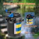 Anbull Bio Pressure Pond Filter, 1580GPH Pressurized Biological Pond Filter with 11watt Light, Pond Filter System with Convenient Cleaning Crank Handle for Fountain Pool, Koi Fish Aquarium Tank