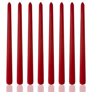8 Pack 10 Inch Red Taper Candles For Valentine's Day, Home Decor, Dinner Wedding Shower Celebrations, Valentine's and Parties
