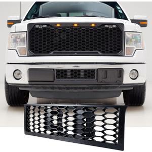 Front Bumper Mesh Grille Compatible with Ford F150 2009-2014 Lower Center Bumper Grill ABS Grilles Matte Black