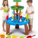 VROGTIK Water Table for Toddlers with Fishing Game Set 3-Tier Kids Sand Water Table Sensory Outdoor Toys for Kids Ages 4-8 Summer Beach Outside Toys Backyard for Kids Toddlers Age 3 4 5 6 7 8 9 10