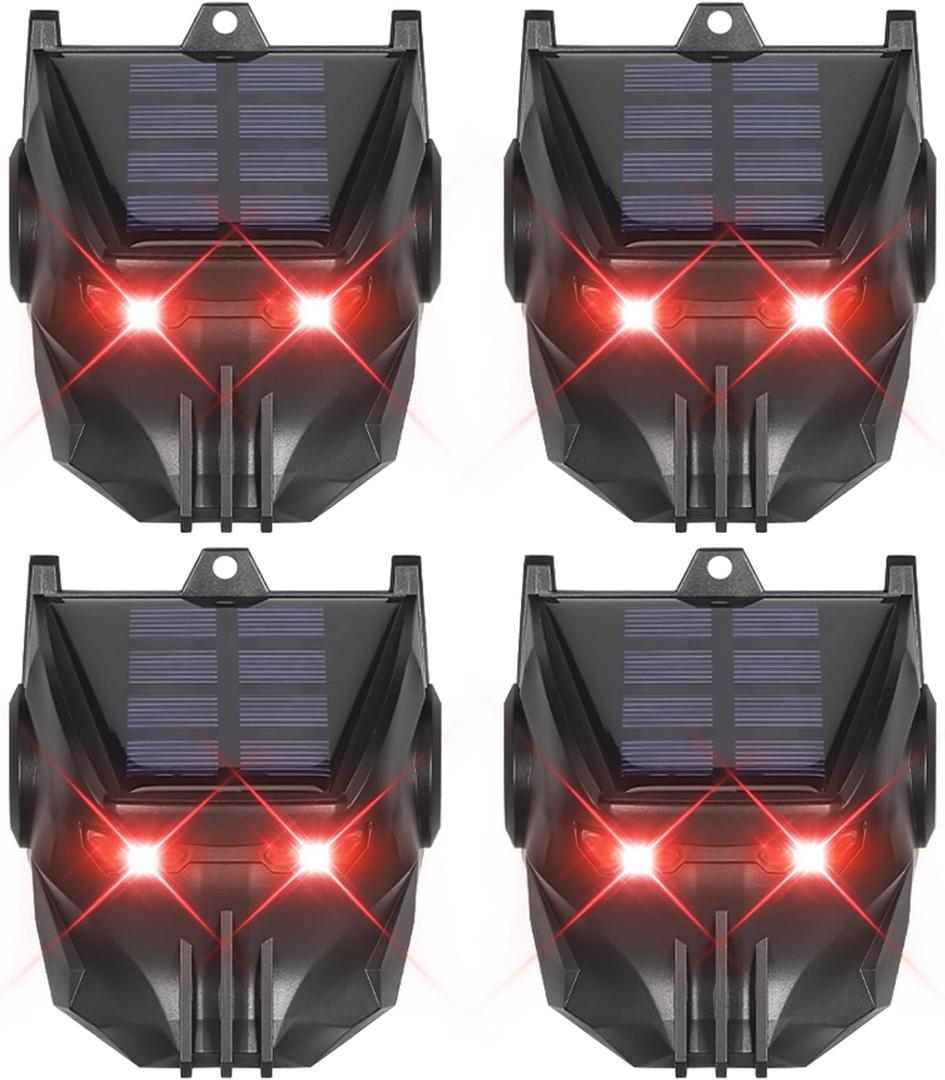 2025 Solar Nocturnal Animal Repeller Racoon Repellent Outdoor Fox Skunk Coyote Deterrent Deer Repellent Predator Light for Chicken Coop Predator Protection Predator Eyes Animal Deterrent(4Pack)