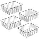 Warmfill Upright Freezer Organizer Bins - 4 Pack Small Size Stand Up Freezer Storage Baskets for 13 cu.ft Freezer, Black