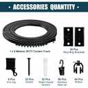 Jetec Curved Ceiling Curtain Track 8 m/ 26 ft Bendable Mount for Curtain Rail Bunk Bed Shower Rod Bay Window Room Divider Flexible Straight (Black)