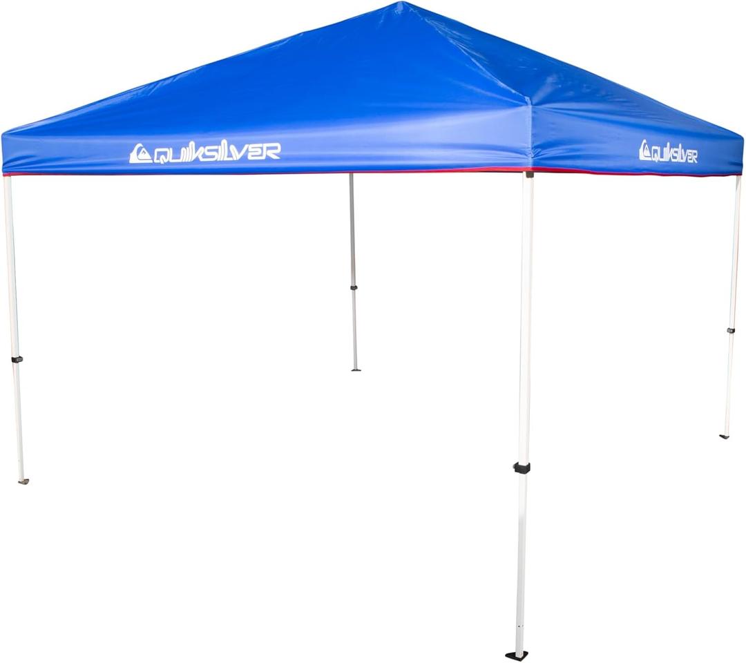 QUIKSILVER Blue 10x10 Pop Up Canopy Shade Tents for Outdoors - A Foldable Tent and Pop up Gazebo Tent, Portable Shade Canopy - Yard Shade, Beach Canopy Tents, Pop Up Party Tent with Wheeled Carry Bag