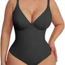 FeelinGirl Shapewear Bodysuits for Women Tummy Control Body Suits Deep V Neck Thong Body Shaper 3 XL