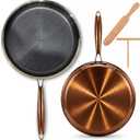 Crepe Pan 11 Inch - Comales Para Tortillas and Pancake Pan - Stainless Steel Crepe Pan Nonstick - Dosa Pan and Tortilla Pan - Flat Skillet for Roti Maker and Tawa