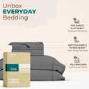 THREAD SPREAD Egyptian Cotton Sheets Full Size Everyday Bedding 100% Cotton Full Size Sheets Set (4 PC, Dark Grey), 16" Deep Pocket Sheet, Soft Sateen Weave and Durable Bedding Set - Ease Collection