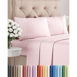 Queen Size 4 Piece Sheet Set - Comfy Breathable & Cooling Bed Sheets Set - Hotel Luxury Bedding for Women, Men, Kids, Teens, Boys & Girls - Deep Pockets, Soft, Wrinkle Free - Oeko-Tex - Lavender Pink