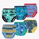 MooMoo Baby 6 Packs Potty Training Underwear Absorbent Vehicle Training Pants for Toddler Boys Pee Pants 4T
