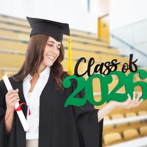 Class of 2026 Decorations Graduation Decorations 2026 Senior Photo Props Green Graduate Wooden Sign for Graduation Party Decorations