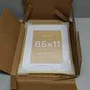 Homeforia 8.5 by 11 Picture Frame Gold, High End Metal 8.5x11 Poster Frames with Mat 6x8 Photo, 8.5 x 11 Frame Matted to 6 x 8 Print, 8.5by11 Wall or Tabletop Frame, Tempered Glass, Wall Kit, Set of 1