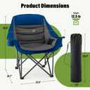 Oversized Camping Chair for Adults Heavy Duty 500lbs Support Portable Folding Padded Camping Chair with Cup Holder Cooler Pockets for Outdoor Beach Fishing Garden (Blue & Dark Gray), Single Pack