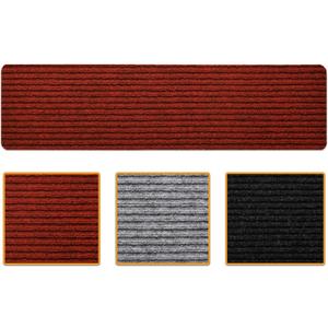 Ottomanson Non Slip Stair Treads Indoor – Peel and Stick Carpet Stair Treads for Wooden Stairs, Self Adhesive Anti Slip Stair Pads for Kids & Pets – 7.9" x 29.9", 14 Pack – Red