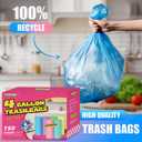 150 Count 4 Gallon Small Trash Bags - Colored Bathroom Garbage Bags Unscented Leak-proof, 15 Liter Plastic Wastebasket Can Liners for Office Bedroom Toilet and Car
