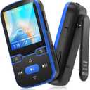 64GB MP3 Player with Clip Bluetooth 5.3 Portable Music Player for Kids with FM Radio, Pedometer, Voice Recorder, Shuffle and Repeat, Weighs Only 28g for Sport and Running, TF Card Up to 128G(Blue)