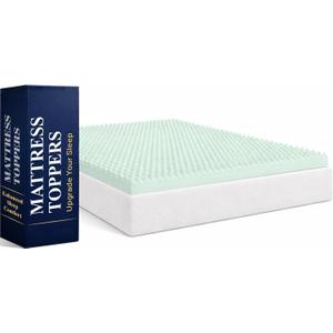 Greaton, 3-Inch Convoluted High Density Foam Mattress Topper, CertiPUR-US Certified for Superior Comfort and Support, Full, Green