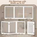 Free Standing Dog Gate Indoor, Foldable Dog Gate for Doorways Stairs Hallways, 3-Panel Freestanding Pet Gate with Support Feet for Stability, Folding Puppy Gate Easy to Move, Doggy Gate 54"x24"