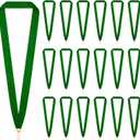 30 Pieces Award Ribbon Medal Ribbons Neck Ribbons for Medals Flat Medal Lanyards Ribbon Lanyard with Snap Clips for Competitions Sports Meeting Party Student Awards (Green)