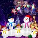 9 FT Long Christmas Inflatable Snowman Family of Five, EBANKU Blow Up Christmas Outdoor Decoration with Build-in LED Lights Christmas Yard Decor for Holiday/Party/Garden/Lawn